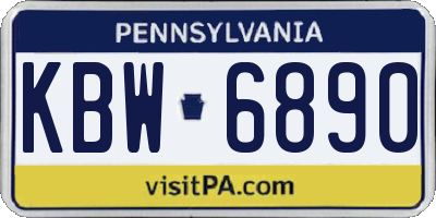 PA license plate KBW6890