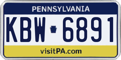 PA license plate KBW6891
