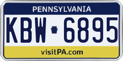 PA license plate KBW6895