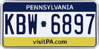 PA license plate KBW6897