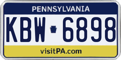 PA license plate KBW6898