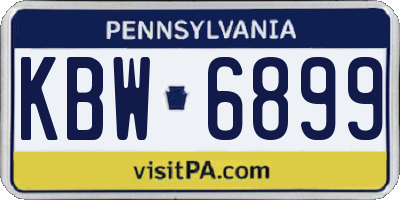 PA license plate KBW6899