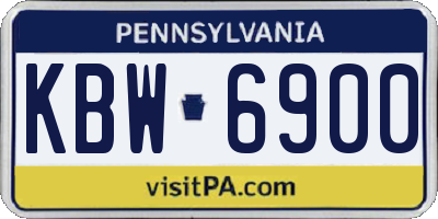 PA license plate KBW6900