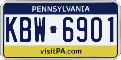 PA license plate KBW6901