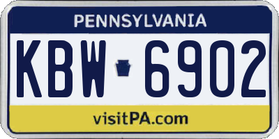 PA license plate KBW6902