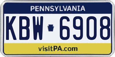 PA license plate KBW6908