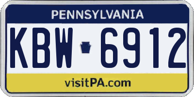 PA license plate KBW6912