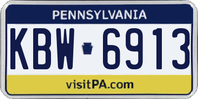 PA license plate KBW6913