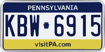 PA license plate KBW6915