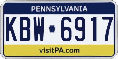 PA license plate KBW6917