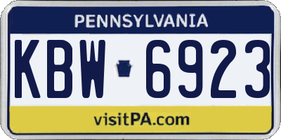 PA license plate KBW6923