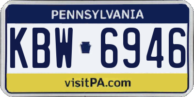 PA license plate KBW6946
