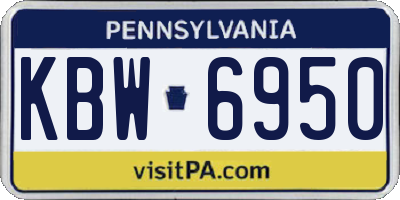 PA license plate KBW6950