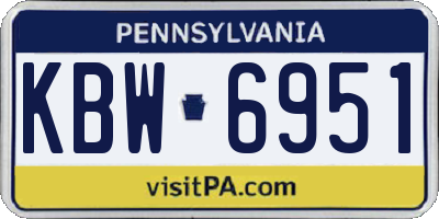 PA license plate KBW6951