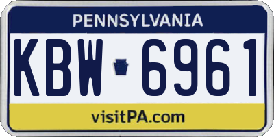 PA license plate KBW6961