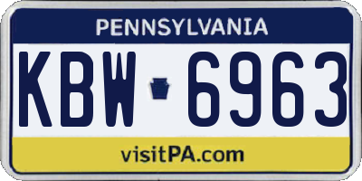 PA license plate KBW6963
