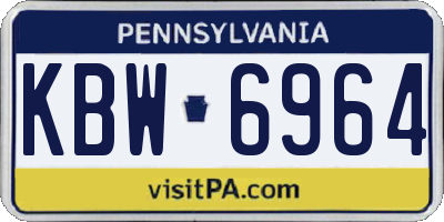PA license plate KBW6964