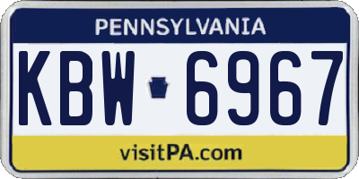 PA license plate KBW6967