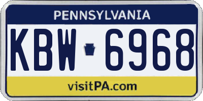 PA license plate KBW6968