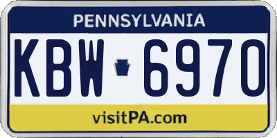 PA license plate KBW6970