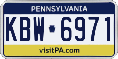 PA license plate KBW6971