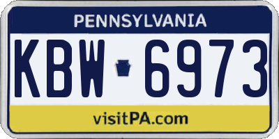 PA license plate KBW6973