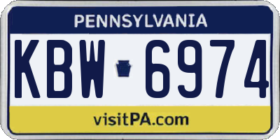 PA license plate KBW6974