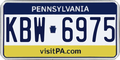 PA license plate KBW6975