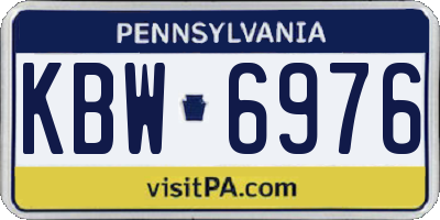 PA license plate KBW6976