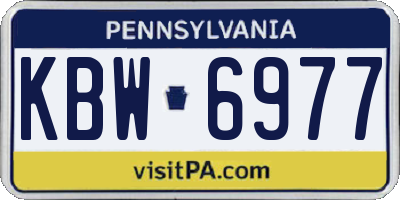 PA license plate KBW6977