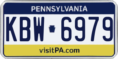 PA license plate KBW6979
