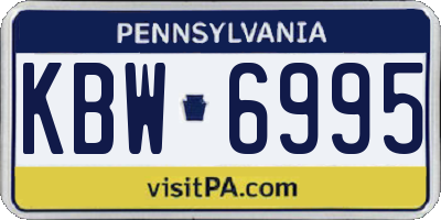 PA license plate KBW6995