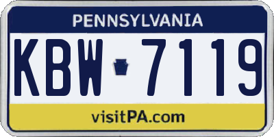 PA license plate KBW7119