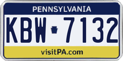 PA license plate KBW7132