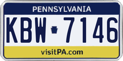 PA license plate KBW7146