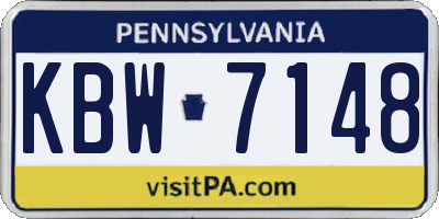 PA license plate KBW7148