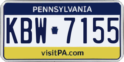 PA license plate KBW7155