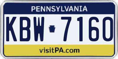 PA license plate KBW7160