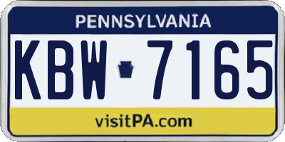 PA license plate KBW7165