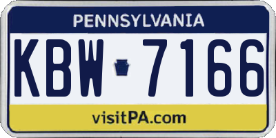 PA license plate KBW7166