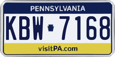 PA license plate KBW7168