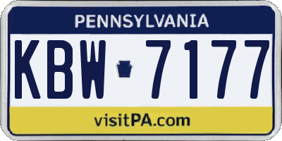 PA license plate KBW7177