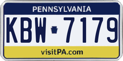 PA license plate KBW7179