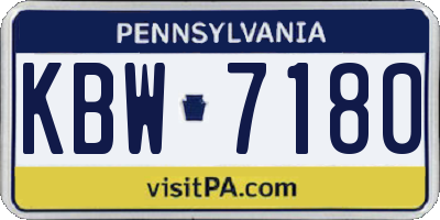 PA license plate KBW7180