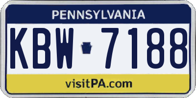 PA license plate KBW7188