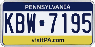 PA license plate KBW7195