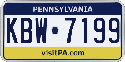 PA license plate KBW7199