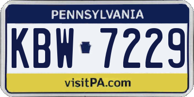 PA license plate KBW7229