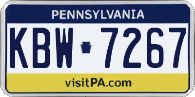 PA license plate KBW7267