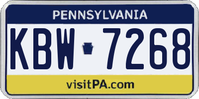 PA license plate KBW7268